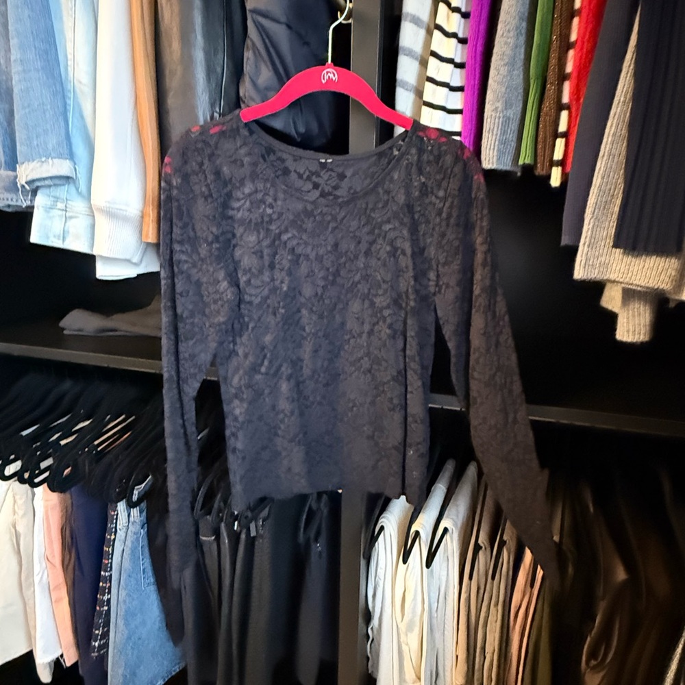 Elegant Black Lace Women's Top